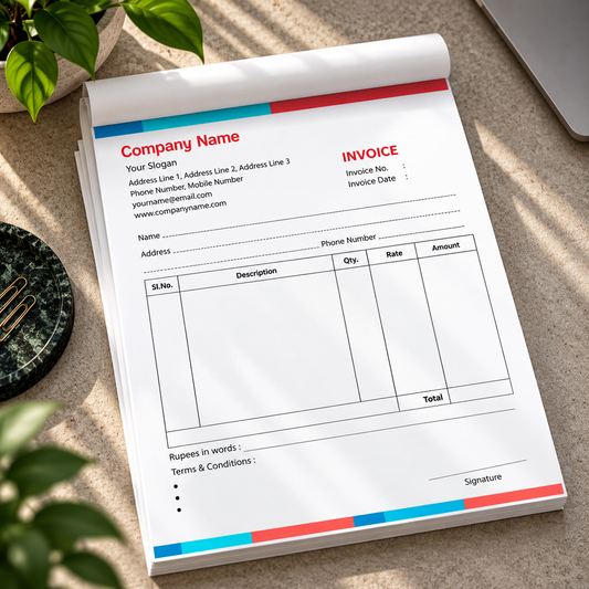Custom Invoice Pad Printing