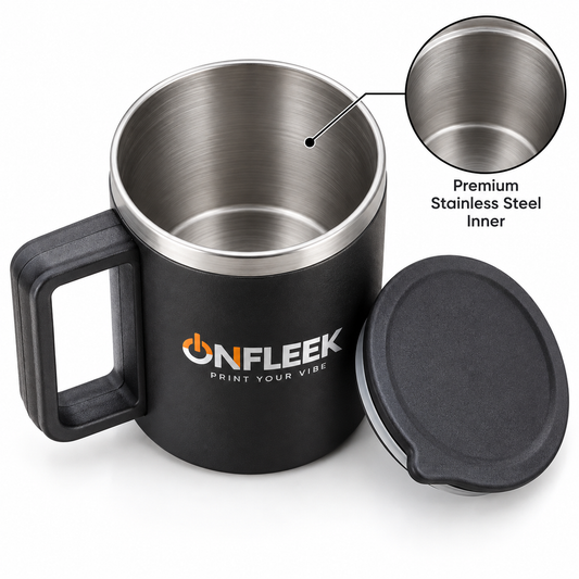 Personalized Premium Stainless Steel Coffee Tumbler with Handle