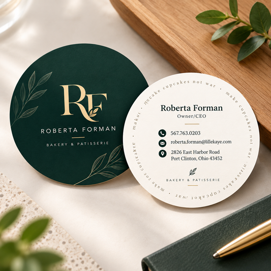 Custom Circle Visiting Cards – Premium Double-Sided Business Cards