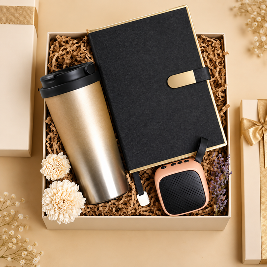 Premium Mridanga Diwali Gift Box – Luxury Journal, Portable Speaker & Water Sipper