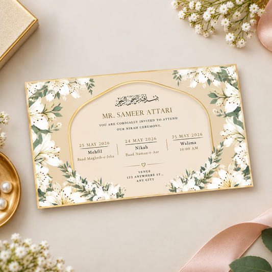 Custom Wedding Invitation Card – One Side Printed Wedding Card